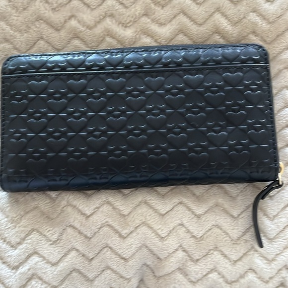 Kate Spade Zip Around Wallet Black with Spade design. Great condition. - Picture 3 of 6